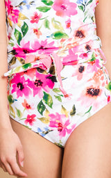 High Rise Floral Reversible w/ Sash Bikini Bottom - BAD HABIT BOUTIQUE 