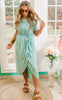 BELTED SHORT SLEEVE TULIP DRESS