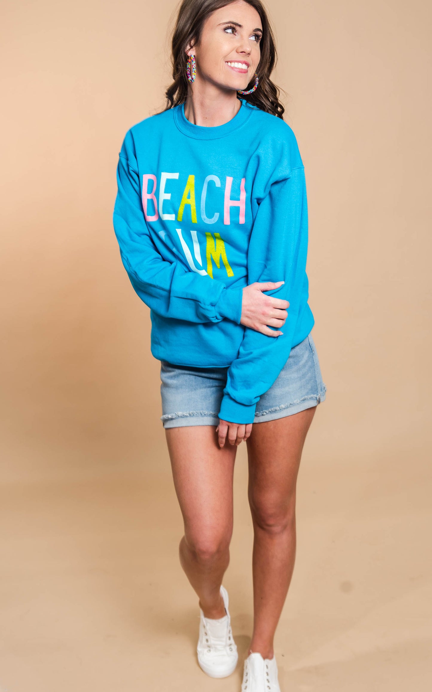 Rainbow Beach Bum Sweatshirt - BAD HABIT BOUTIQUE 