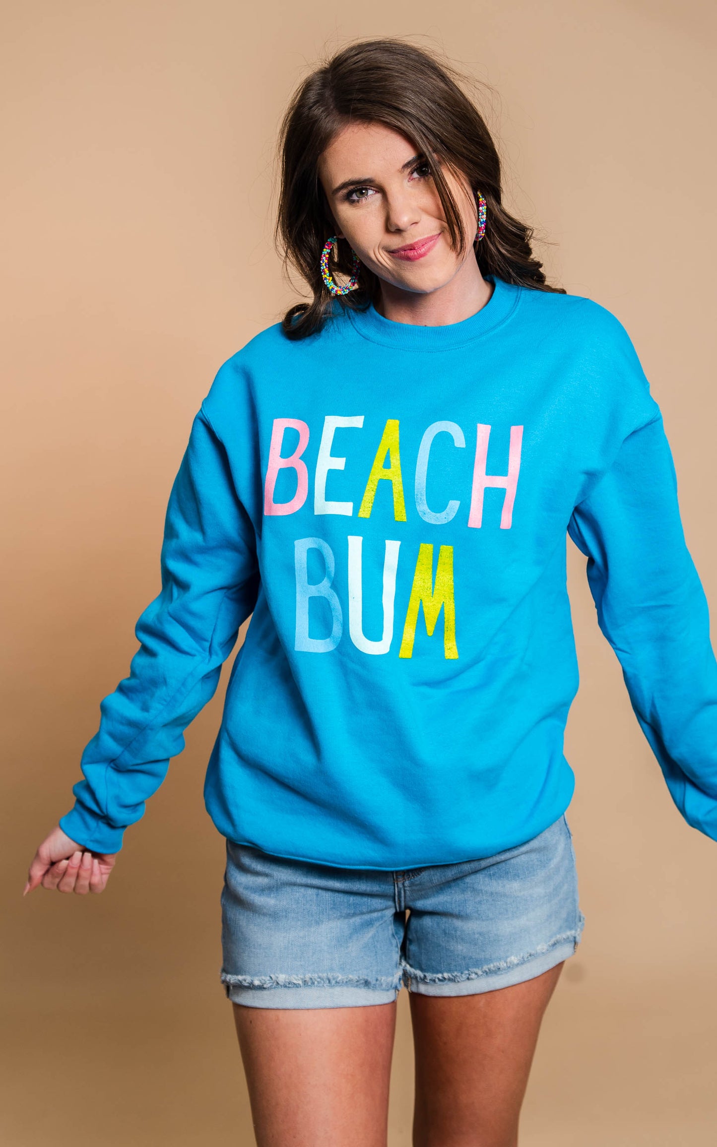 Rainbow Beach Bum Sweatshirt - BAD HABIT BOUTIQUE 