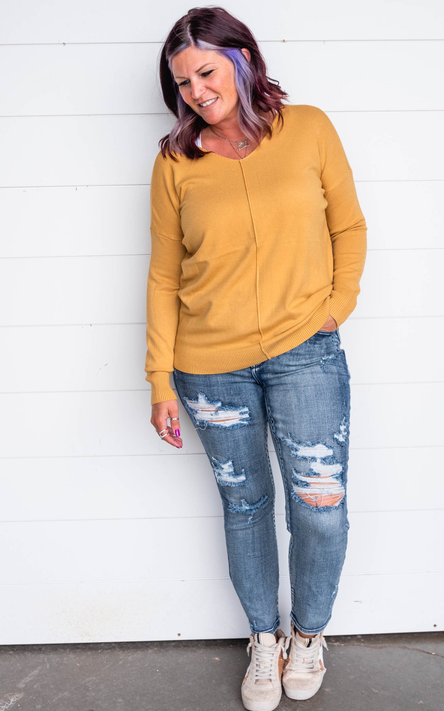 light mustard dreamer sweater 