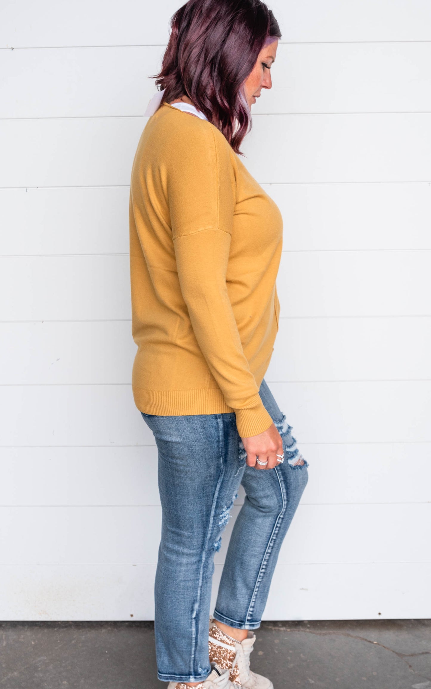 light mustard sweater 