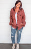 rust melange vintage wash shacket 