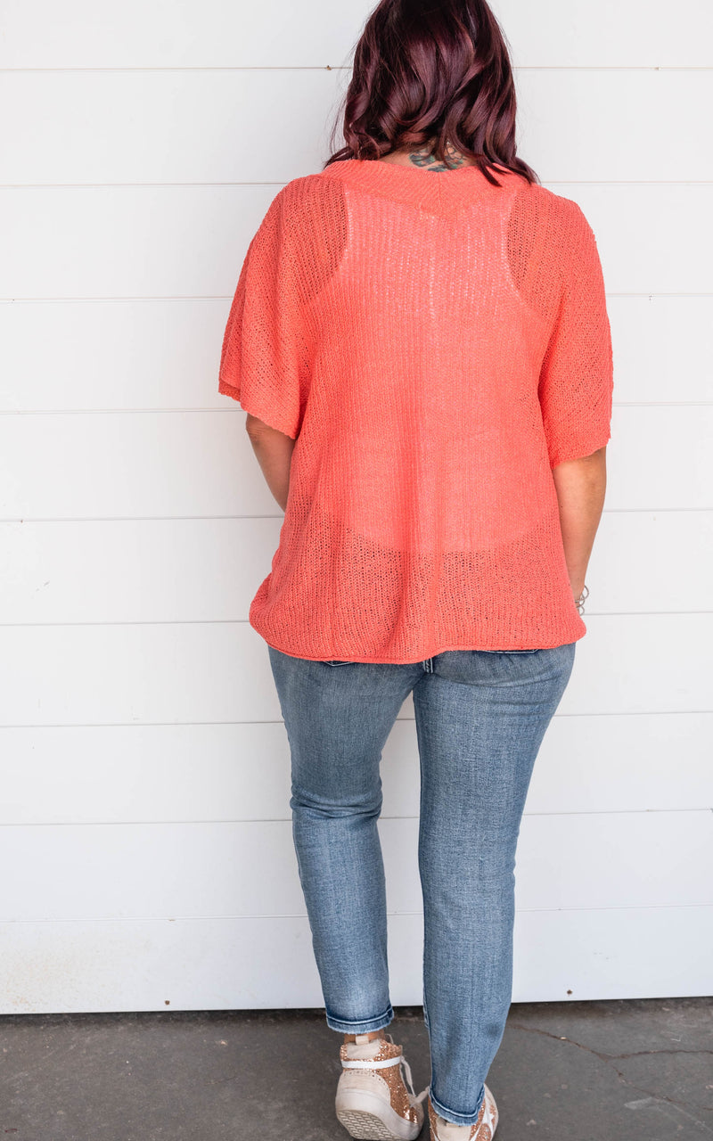 coral sweater 