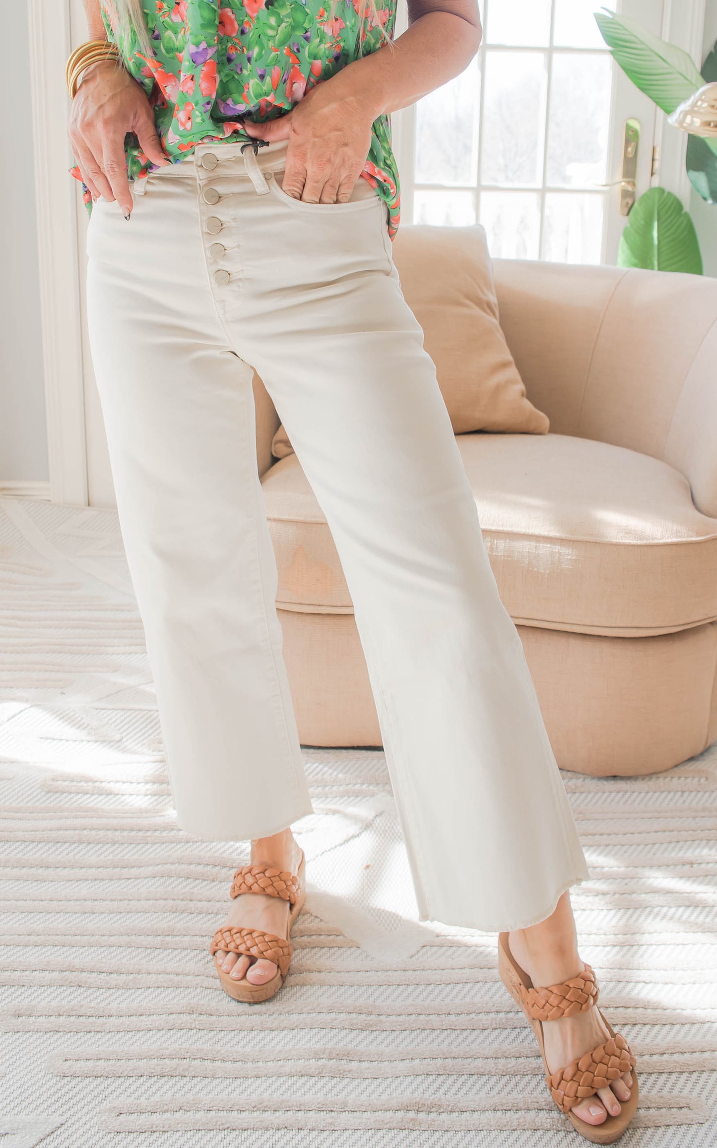 white wide leg denim 