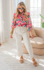 Blooming Floral Print Button Up Blouse