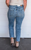 High Waist Cropped Chew Hem Bootcut Denim Jeans- Judy Blue - Final Sale