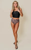 Black Tankini Leopard Two Piece Bikini - Final Sale