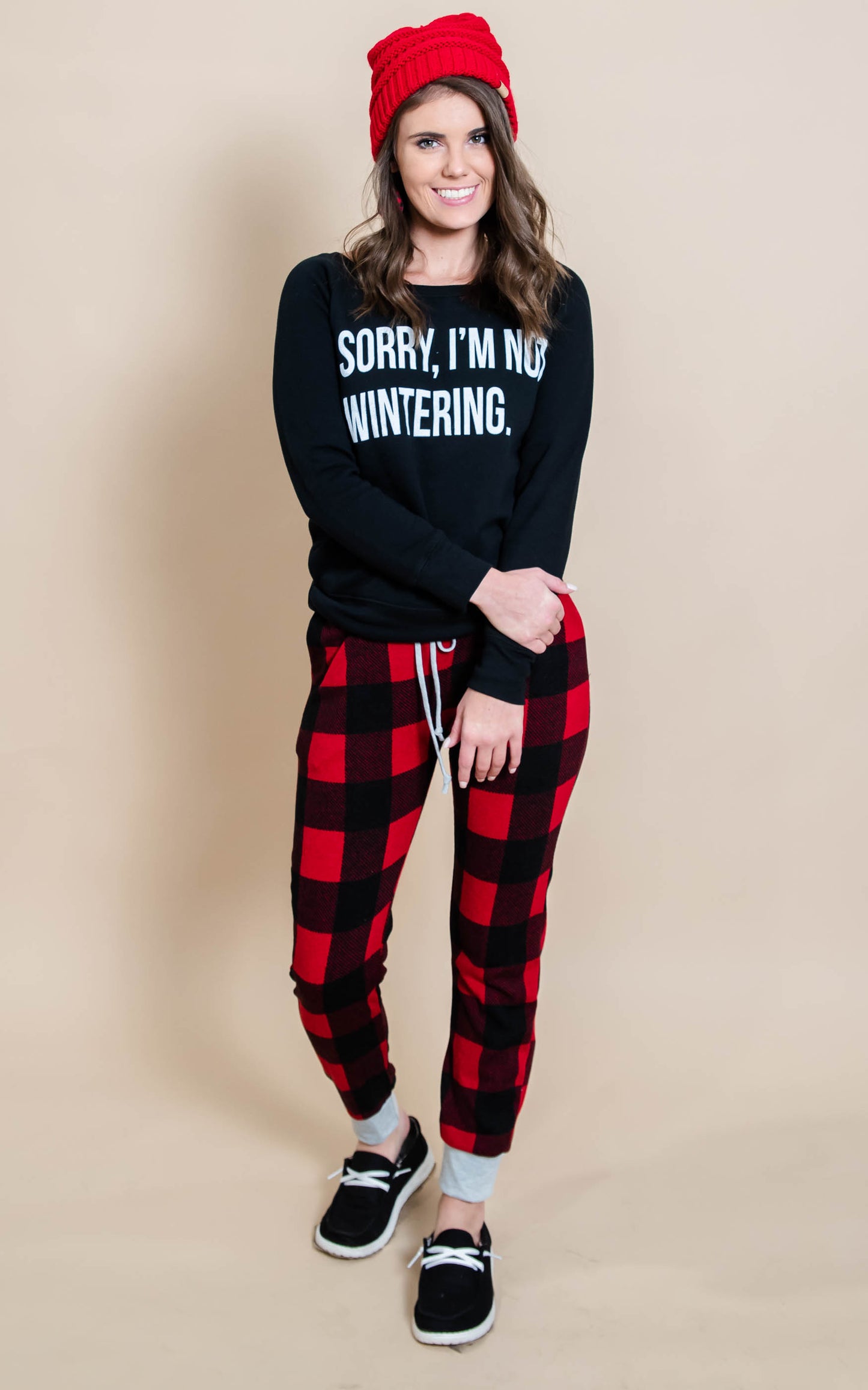 Sorry Not Wintering | Black Slouchy - BAD HABIT BOUTIQUE 