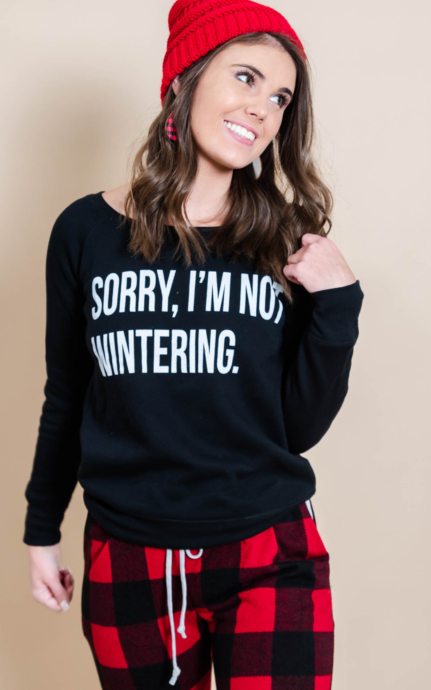 Sorry Not Wintering | Black Slouchy - BAD HABIT BOUTIQUE 