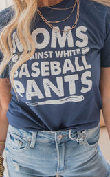 Moms Against White Baseball Pants Tee | FINAL SALE
