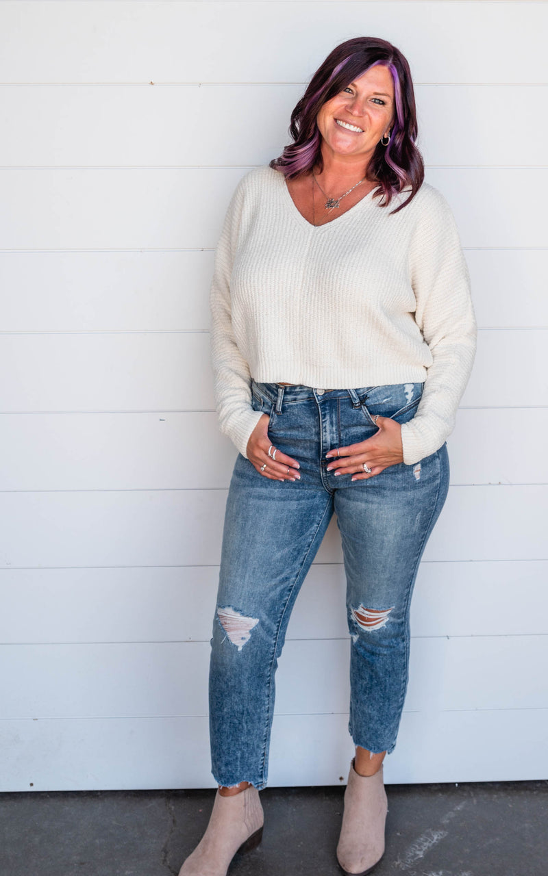 ivory batwing sweater 