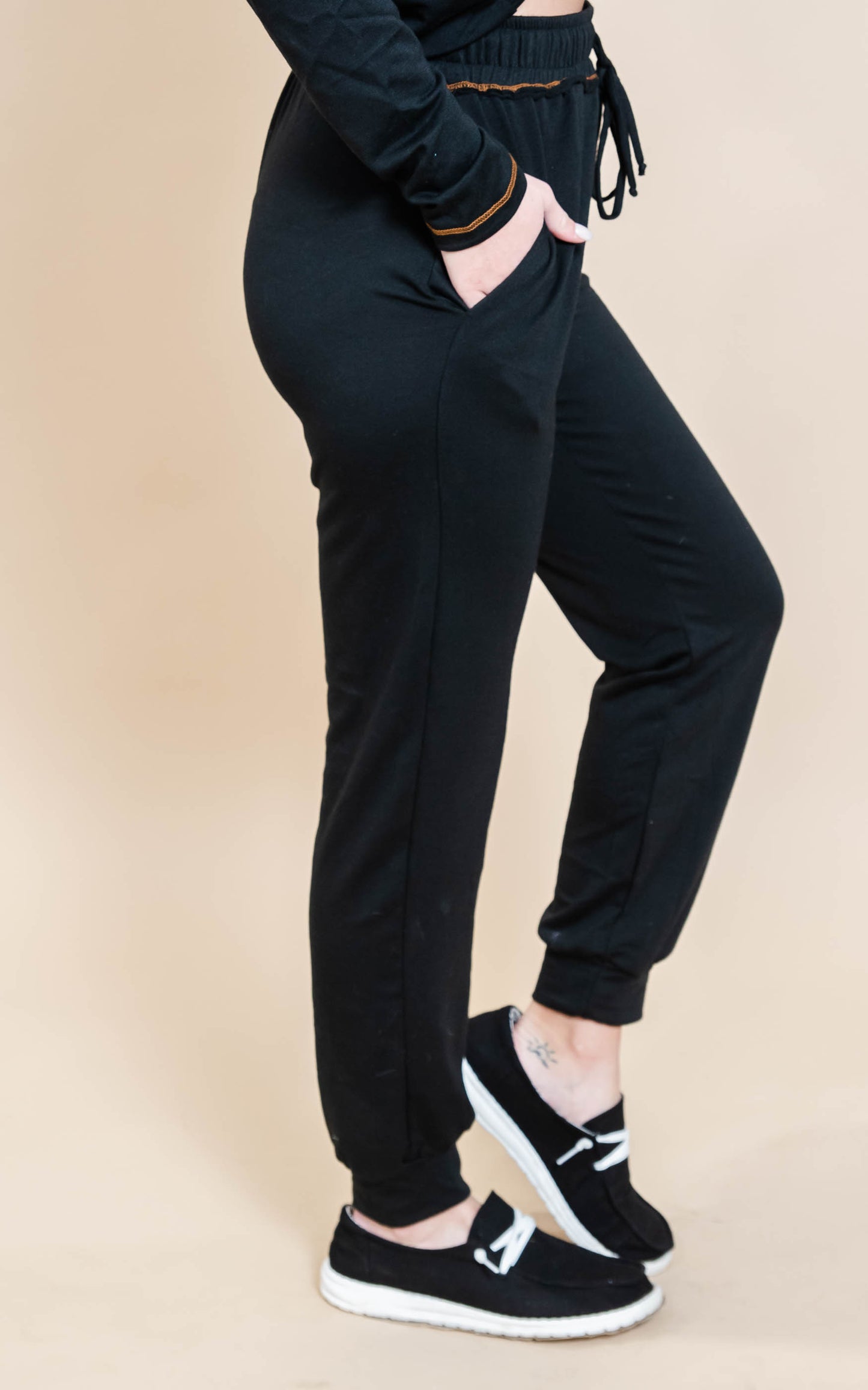  Black Knit Joggers | FINAL SALE, CLOTHING, White Birch, BAD HABIT BOUTIQUE 