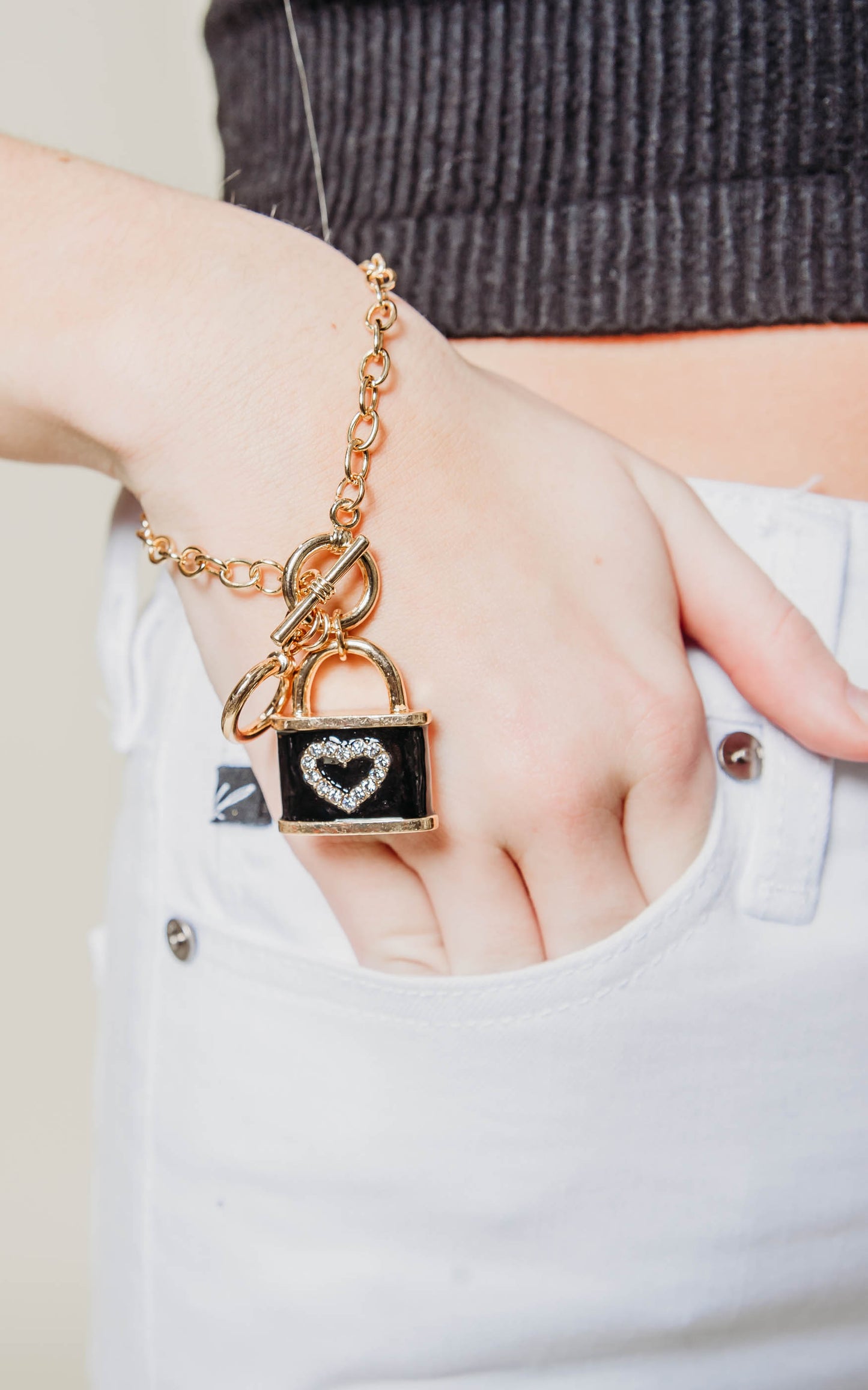 heart locket chain bracelet 