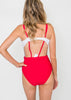  Colorblock Red One Piece Swimsuit, CLOTHING, Beach Joy Bikini, BAD HABIT BOUTIQUE 