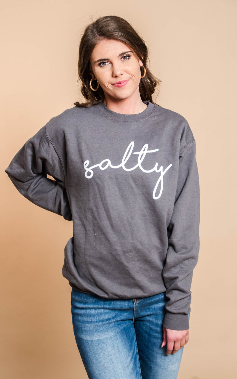salty charcoal sweatshirt 