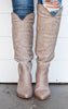 western knee taupe boot 