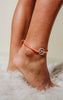 Wave Charm Wax Cord Anklet -White Wave - Final Sale