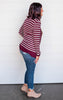 striped snap cardigan 