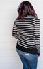 black ivory stripe cardigan 