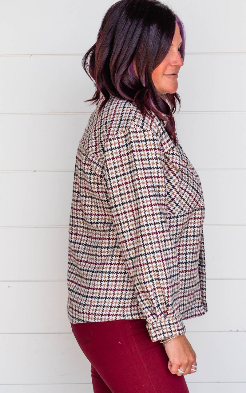 fall burgundy shacket 