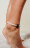 Wave Charm Wax Cord Anklet -Black Wave- Final Sale