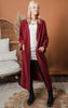 burgundy long duster cardigan