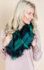  Green & Navy Plaid Blanket Scarf, CLOTHING, Leto, BAD HABIT BOUTIQUE 