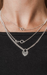 Throw Away The Key Heart  Necklace