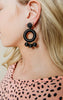 black yarn earring 