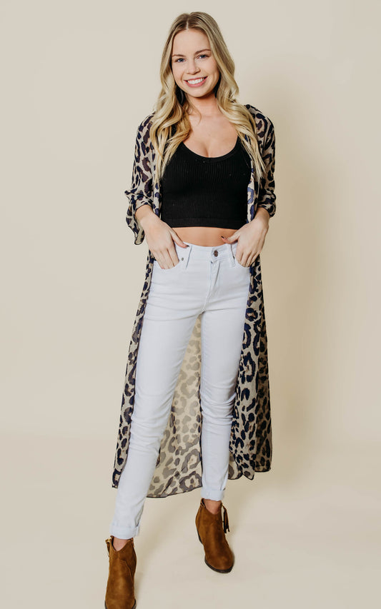 LEOPARD DUSTER KIMONO 