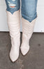 Beige Western Cowboy Boots - Qupid Final Sale