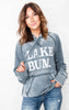 vintage navy lake bum graphic hoodie 