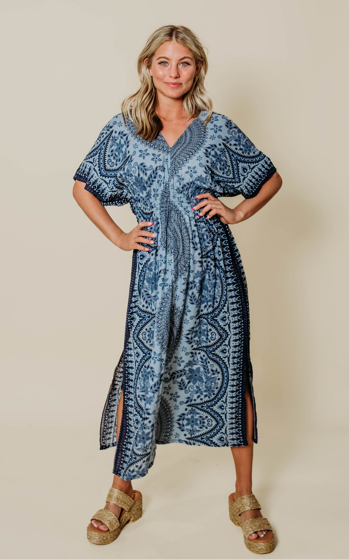 kimono midi dress