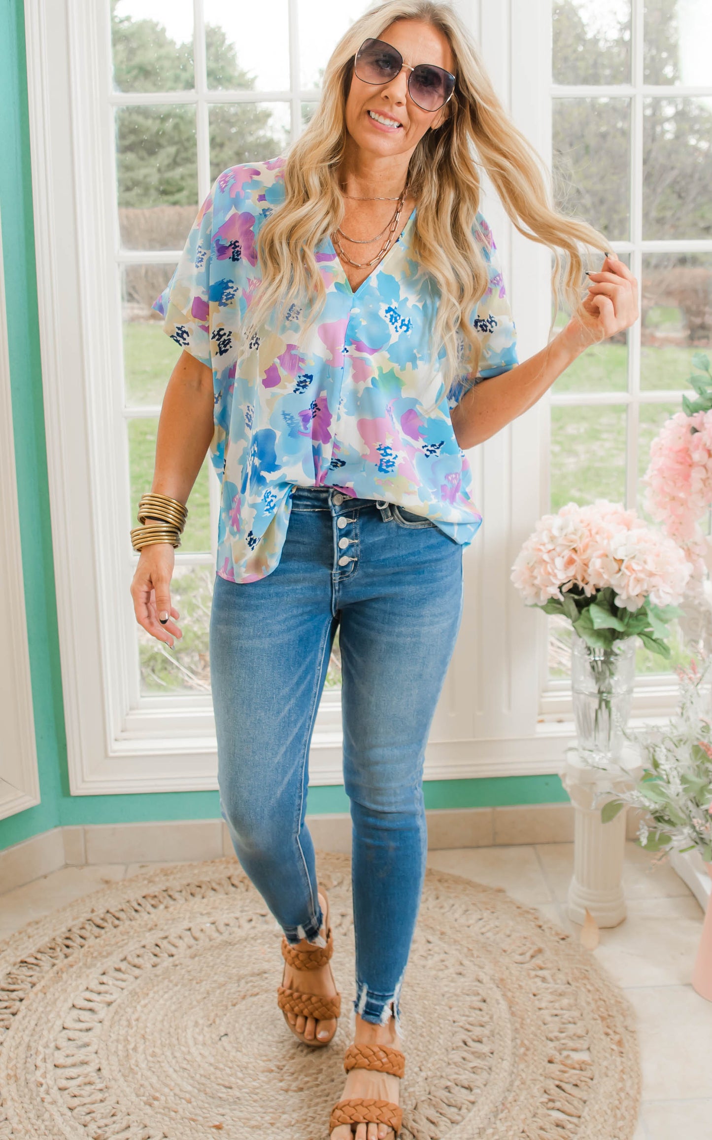 short sleeve floral top 