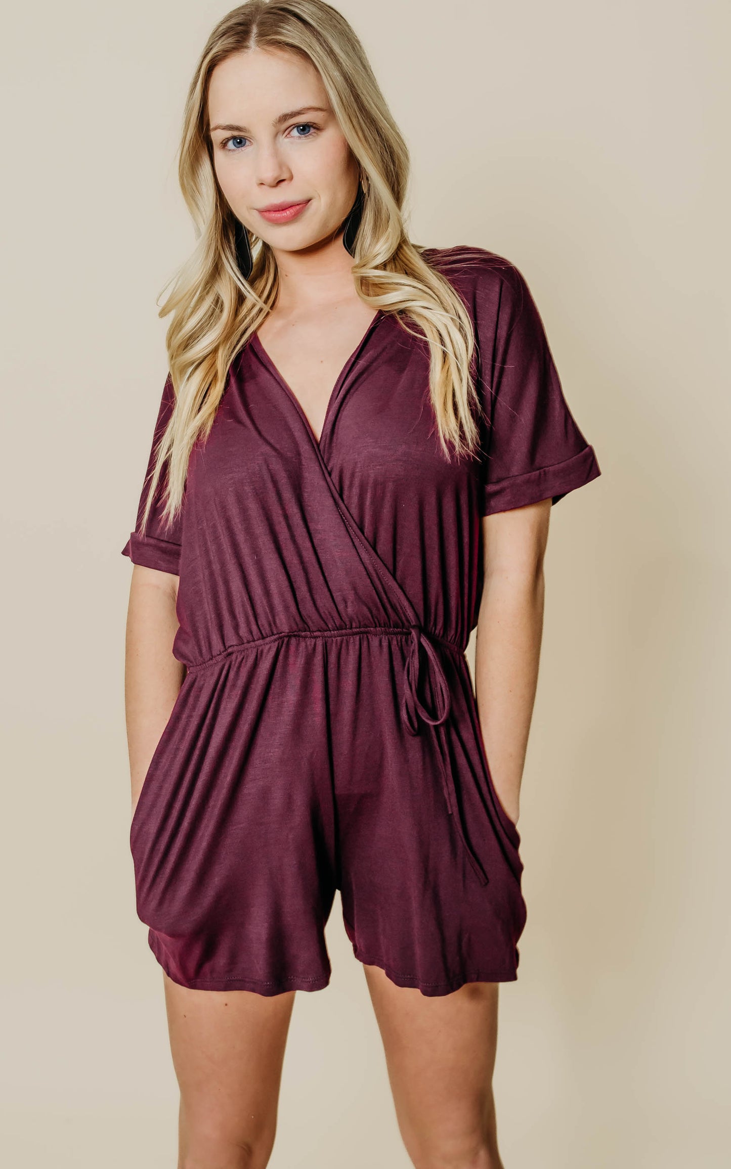 Short Wrap Romper - Heimish - Final Sale