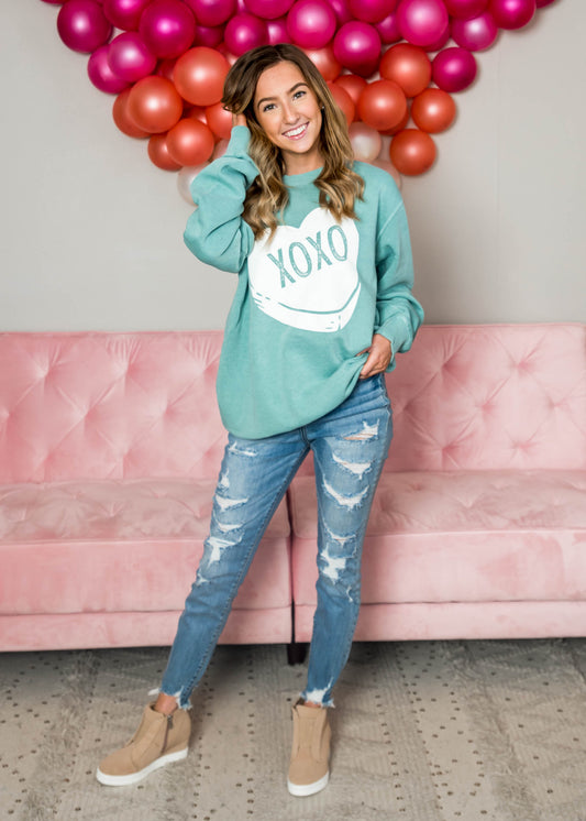  XOXO 'Candy Heart' Sweatshirt, CLOTHING, BAD HABIT APPAREL, BAD HABIT BOUTIQUE 