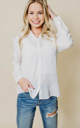 The Arya White Button Up Top - Final Sale