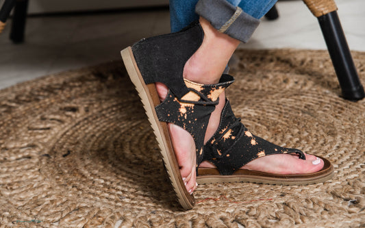 splattered sparta sandal 