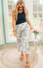 printed gauze wide leg pants 