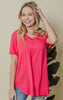 coral short sleeve v-neck top 