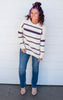 ivory striped sweater 