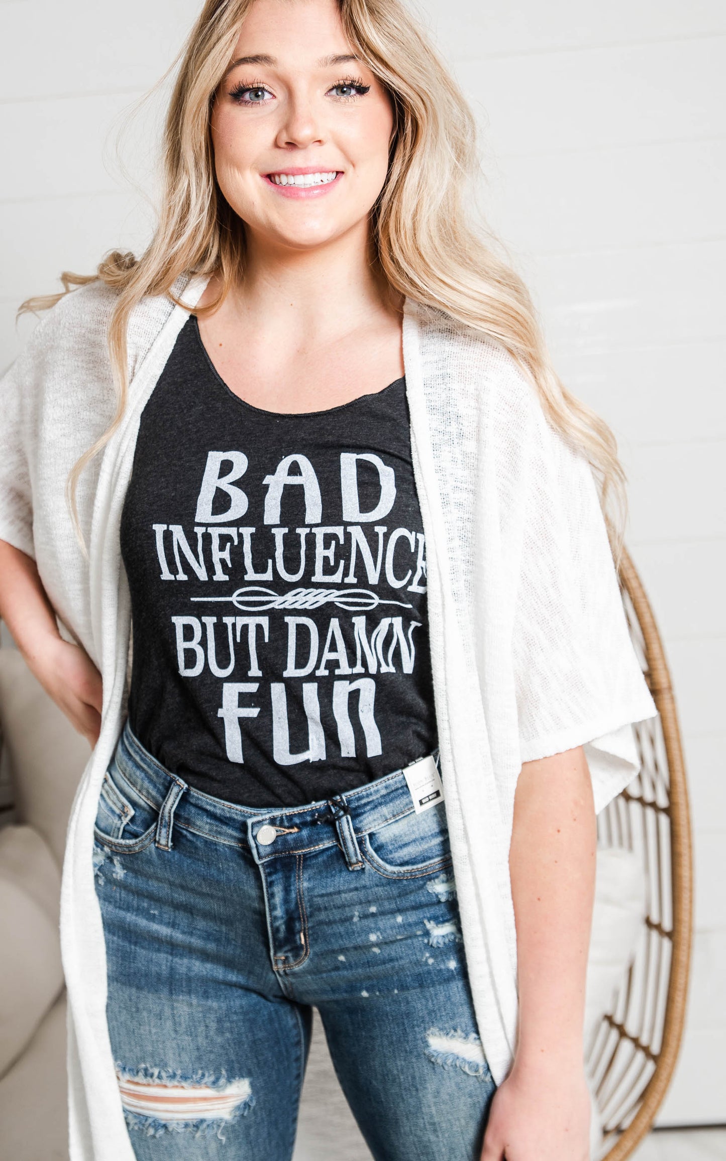 Bad Influence - Black Tank - BAD HABIT BOUTIQUE 