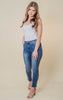 non distressed medium wash jean 