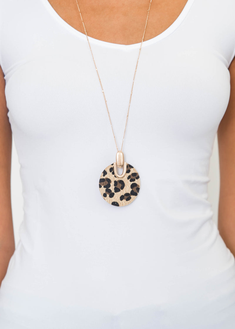  Wild Leopard Circle Necklace, JEWERLY, JOIA, BAD HABIT BOUTIQUE 