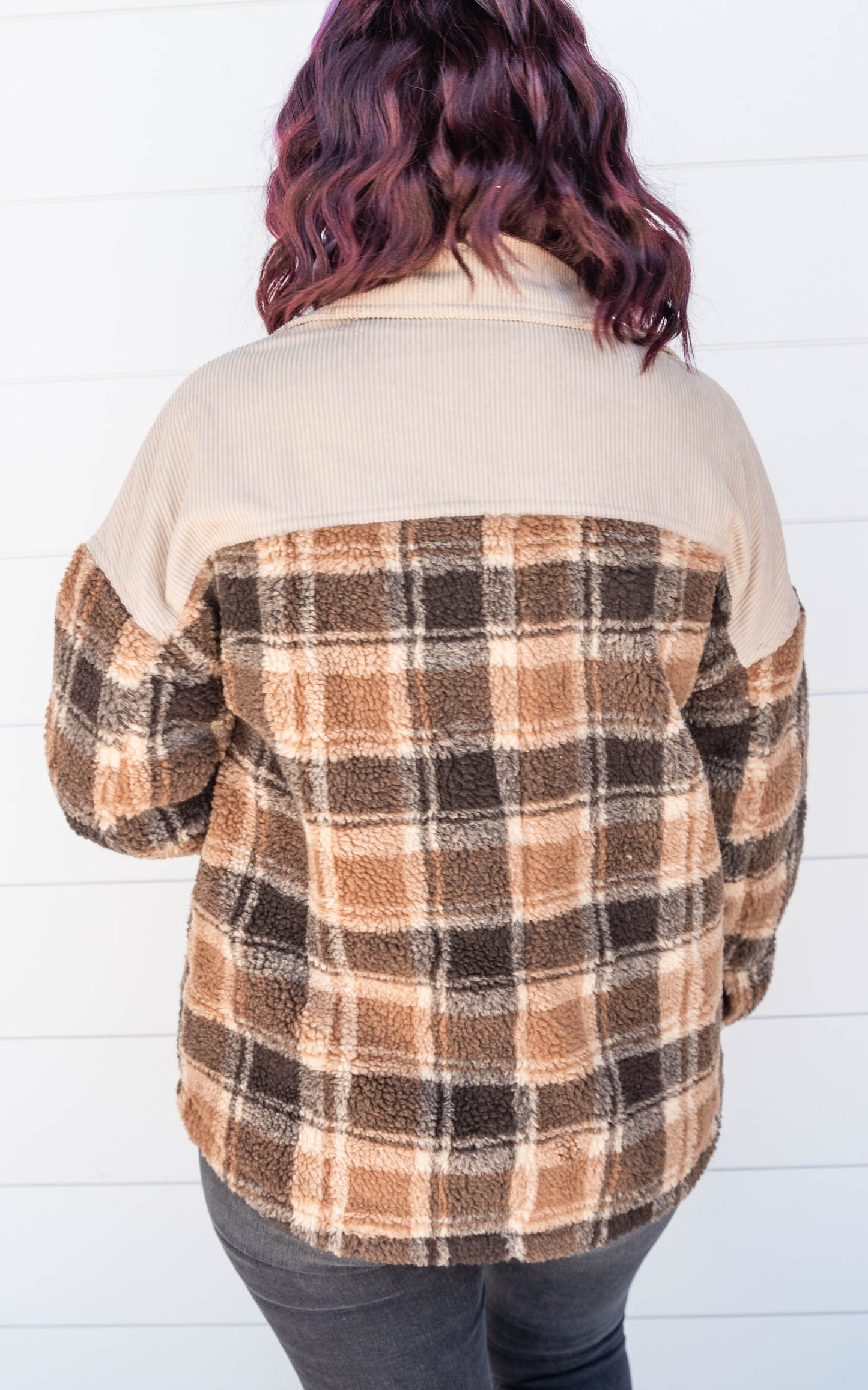 plaid sherpa jacket 