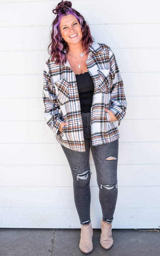 plaid oversized jacket 