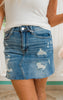 distressed denim skirt 