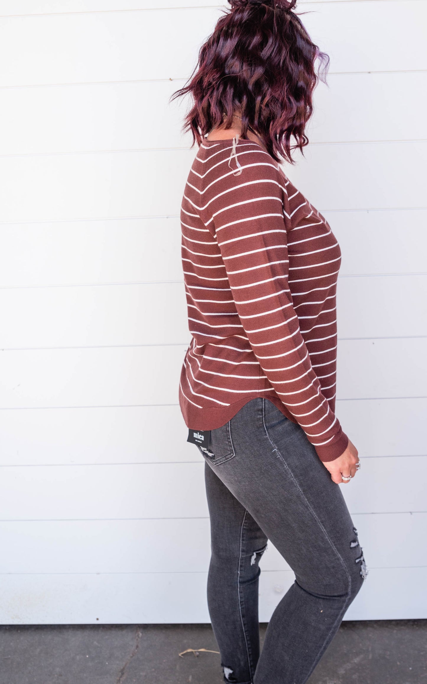 chocolate striped sweater 