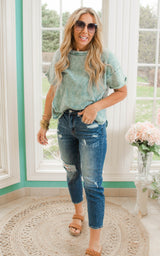 TEAL MINERAL WASH TOP 